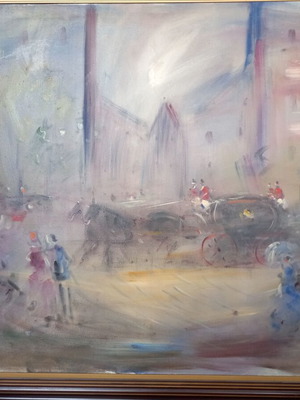 Painting Michail Papageorgiou Doris used on canvas with frame 120x100 cm