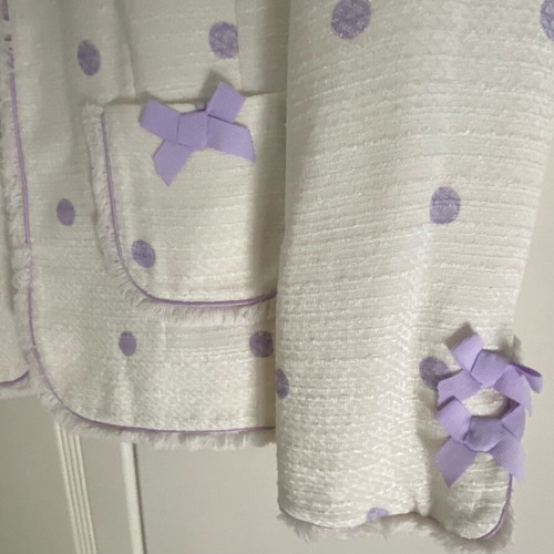 Bella P jacket like new, white with purple polka dots, size XXXL