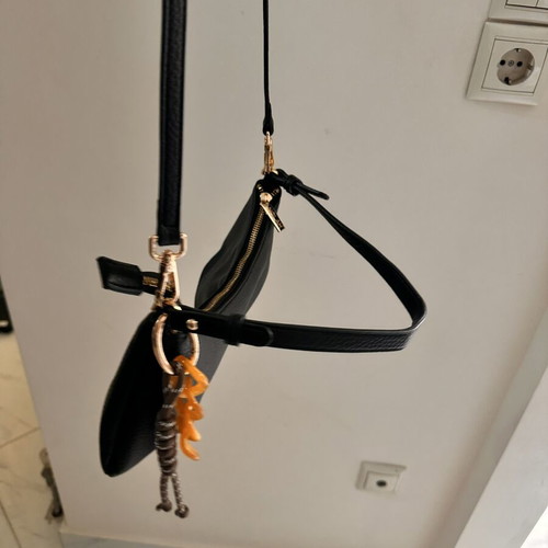 Nolah black crossbody shoulder bag, soft material