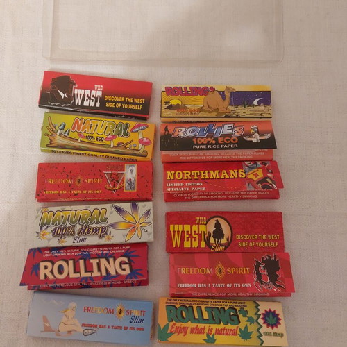 Box of 12 different collectible rolling papers new
