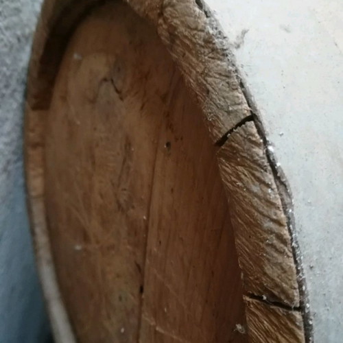 Wooden canteen old handmade used with chain