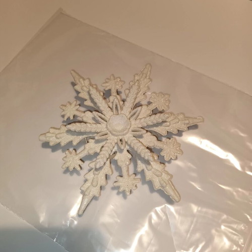 Christmas fabric ribbon set with large white snowflake