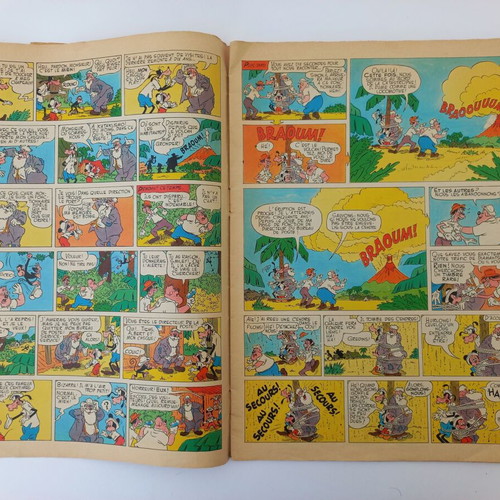 Pack of three used old French comics 1969-1971 Tintin, Mickey Mouse, Lisette