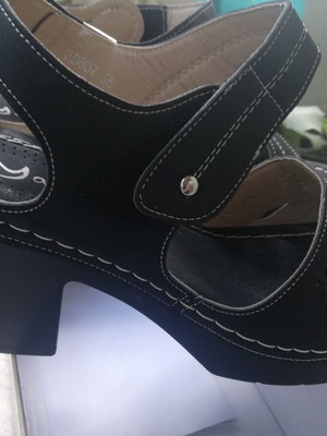 Anatomical sandals new, size 38, black with white stitching