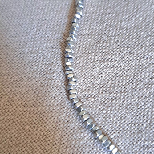 Silver 925 necklace with irregular 2.5 mm beads, Pure Form Collection