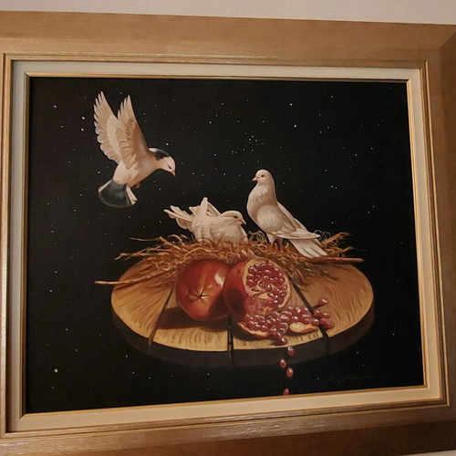 Painting Vlachogiannis Nik. like new with frame and artist signature