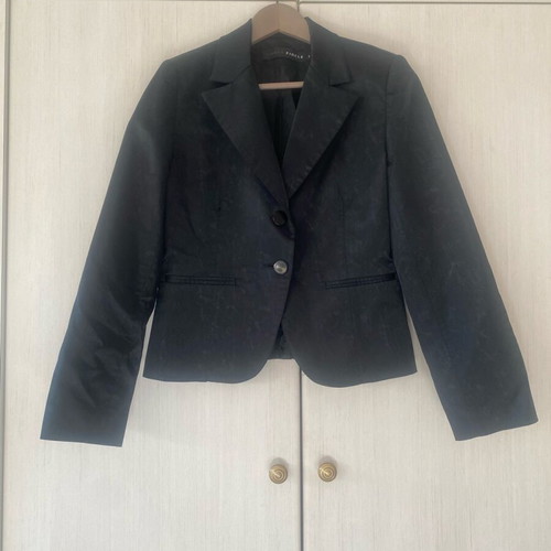 Fidele satin short fitted jacket like new, black
