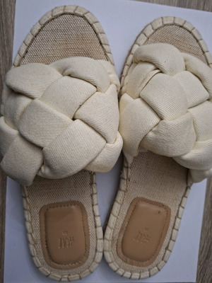 H&M espadrilles flat ecru used, size 38