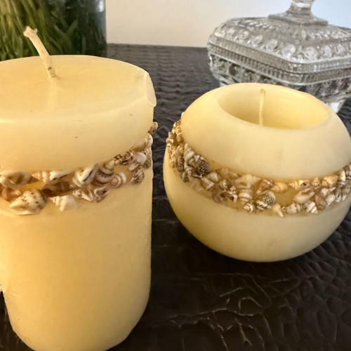 Handmade decorative candles with sea theme like new