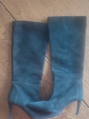 Zara leather boots new, black, with zipper