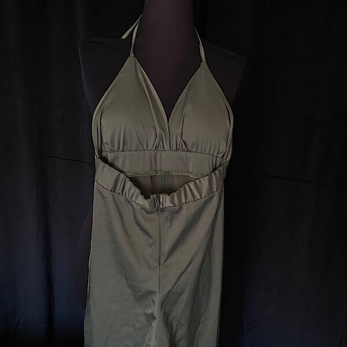 Satin one-piece new, size S, olive color