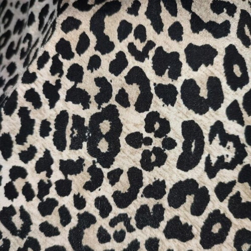 T-shirt with leopard print and chest cut-out, like new, one size