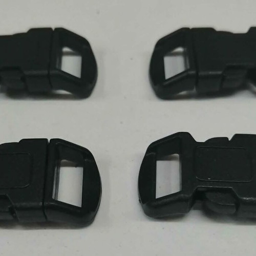 Black Plastic Strap Buckle 12mm Set of 4, New