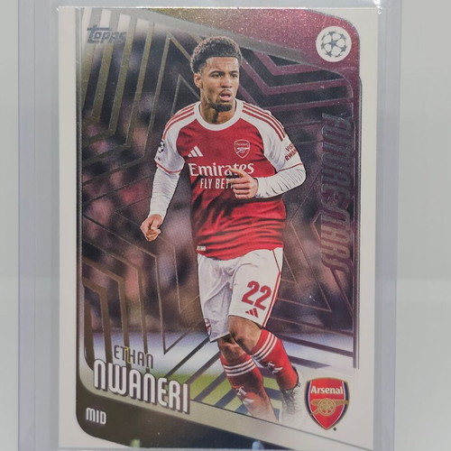 Ethan Nwaneri Future Stars Gold Refractor Parallel Topps Chrome UEFA card