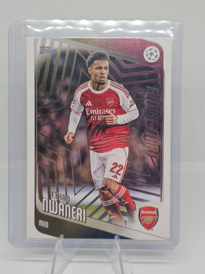 Ethan Nwaneri Future Stars Gold Refractor Parallel Topps Chrome UEFA card