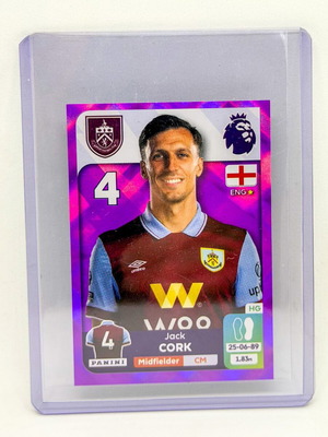 Panini Premier League 2024 Jack Cork Captain Purple Parallel sticker mint