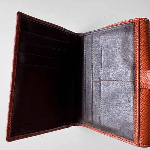 Loewe Leather Wallet used brown with Anagram logo
