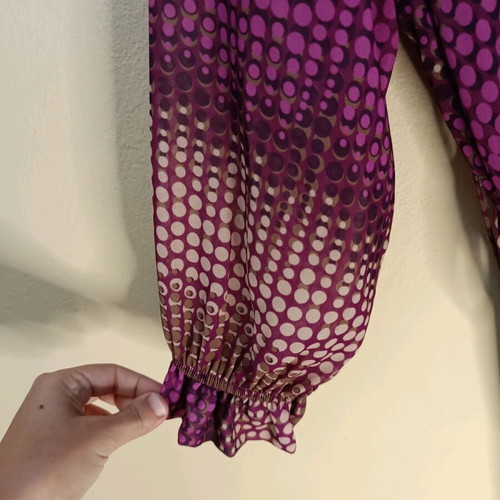 Midi wrap polka dot dress Dress2unDress like new, purple, size Small/Medium