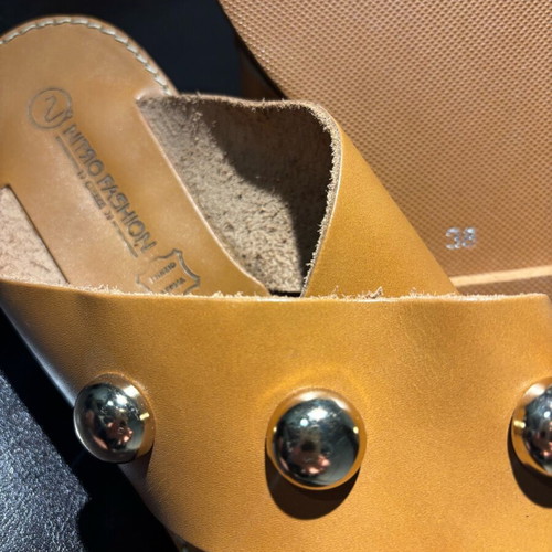 Nitro Fashion leather slippers new, size 38, beige