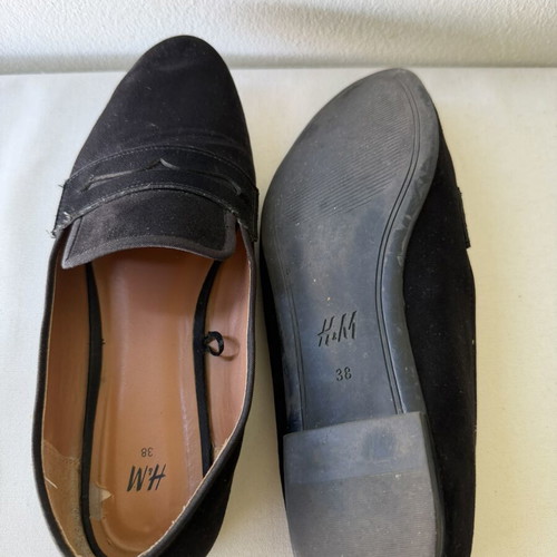 H&M loafers black used, size 38