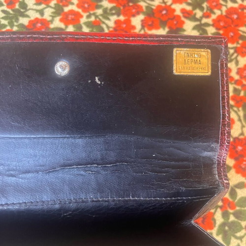 Wallet genuine leather like new Greek made with 2 compartments