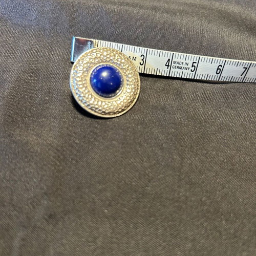 Vintage silver earrings 950 with clip like new, blue
