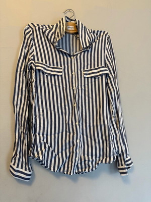 Zara Basic райе риза XS като нова, синьо-бяла
