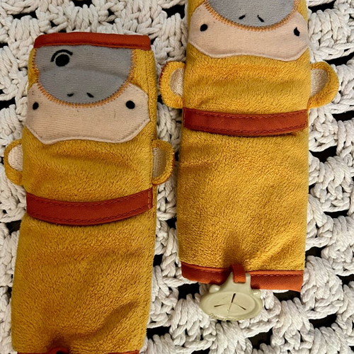 Trunki car seat belt pads used, SnooziHedz Mylo the Monkey