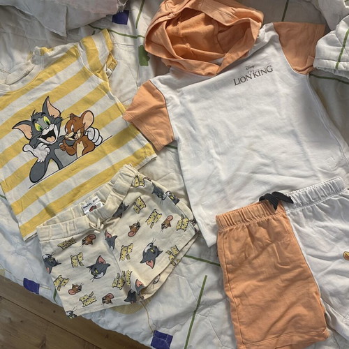 Baby summer clothing sets with cartoon characters