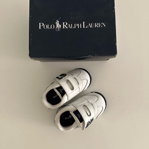 Polo Ralph Lauren kids sneakers new, size 22, white and blue