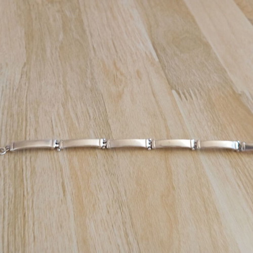 Silver 925 bracelet split type with six linked flat pieces