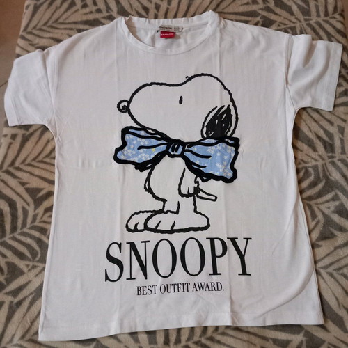 Strativarius girls' blouse white with Snoopy, size XS, like new