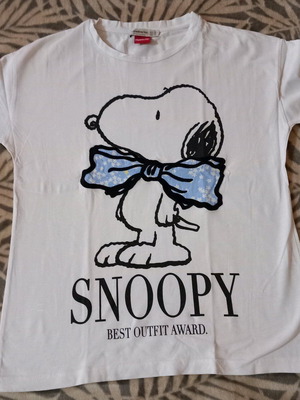 Strativarius girls' blouse white with Snoopy, size XS, like new