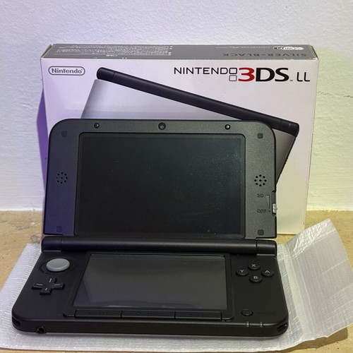 Nintendo 3DS XL Silver x Black console with games