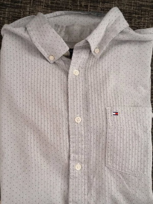 Tommy Hilfiger ανδρικό πουκάμισο μέγεθος L σαν καινούργιο, άσπρο και γκρι