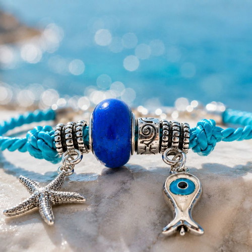 Handmade Summer Bracelet with regalon cord and summer charms