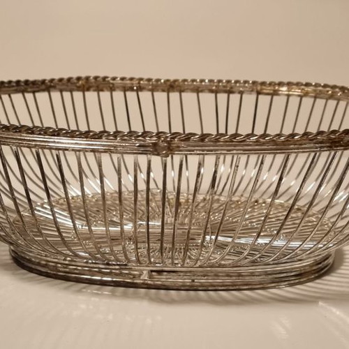 Vintage silver-plated fruit basket used