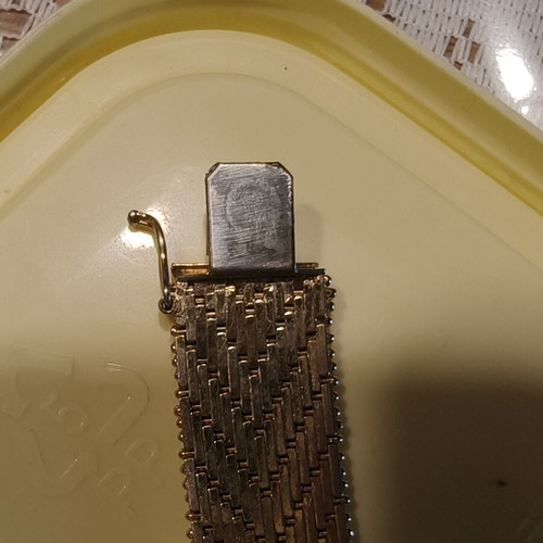 Vintage gold plated woven mesh bracelet