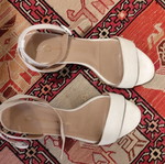 Mourtzi white leather sandals, size 38