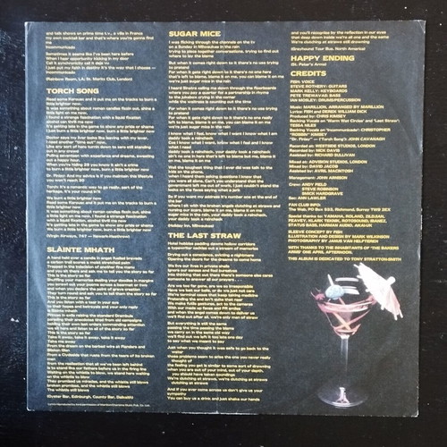 Marillion Clutching at Straws vinyl record used, rock