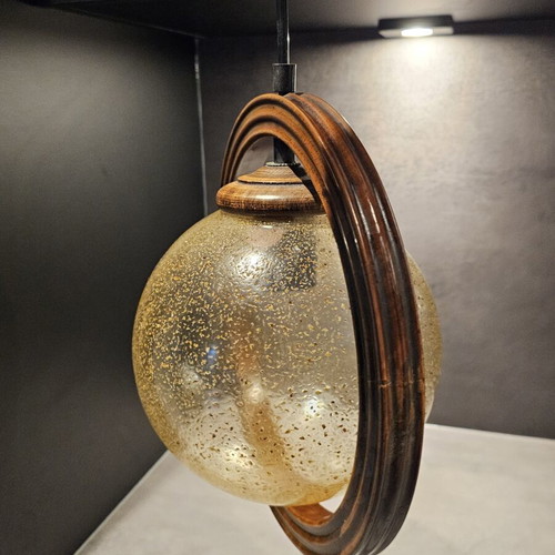 Vintage ring lamp with glass globe MCM like new