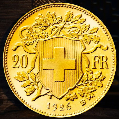 Swiss 20 Francs Gold Coin 1926 24K Museum Quality Replica New