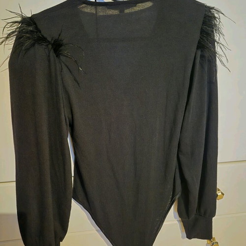 Anna Samouka women's bodysuit like new, black with shoulder pads