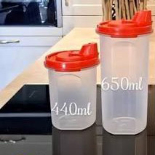 Tupperware oil pourers set of 3, 2x650ml and 1x440ml, new