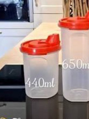Tupperware oil pourers set of 3, 2x650ml and 1x440ml, new