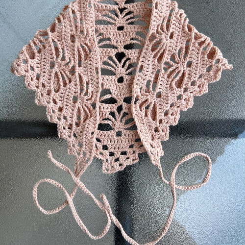 Handmade crochet bandana beige new, 100% cotton