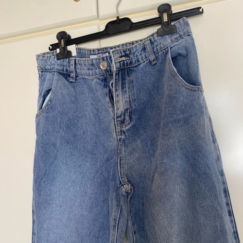 Denim jeans new with adjustable elastic, sizes S and M