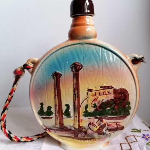 Olympion ceramic flask vintage used