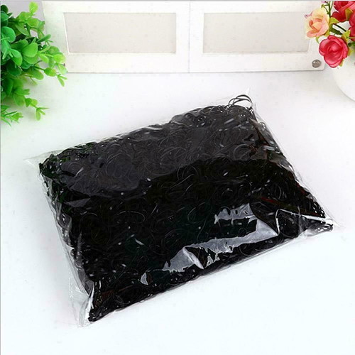Silicone Hair Elastics Black Pack of 1000 New