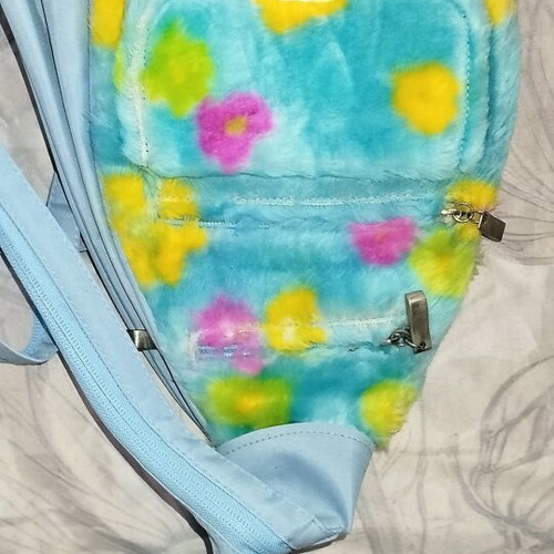 Blue bag new with flowers and zipper